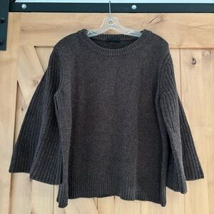 THE ROW Cropped Bell Sleeve Sweater Size Small Relaxed Fit